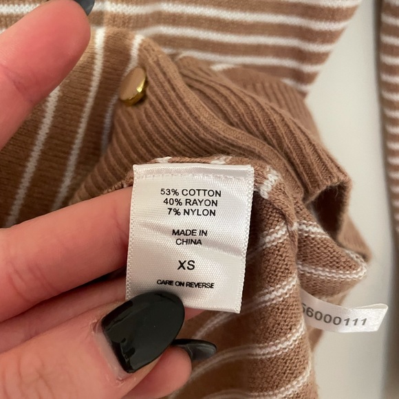 New York & Company • Brown & White Ombré Stripe Cardigan - Picture 4 of 5